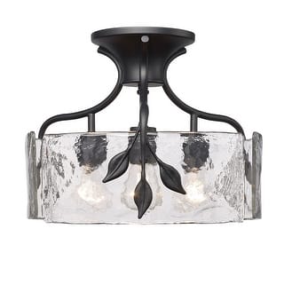 Golden Lighting Calla 3-light Semi-Flush Mount in Natural Black