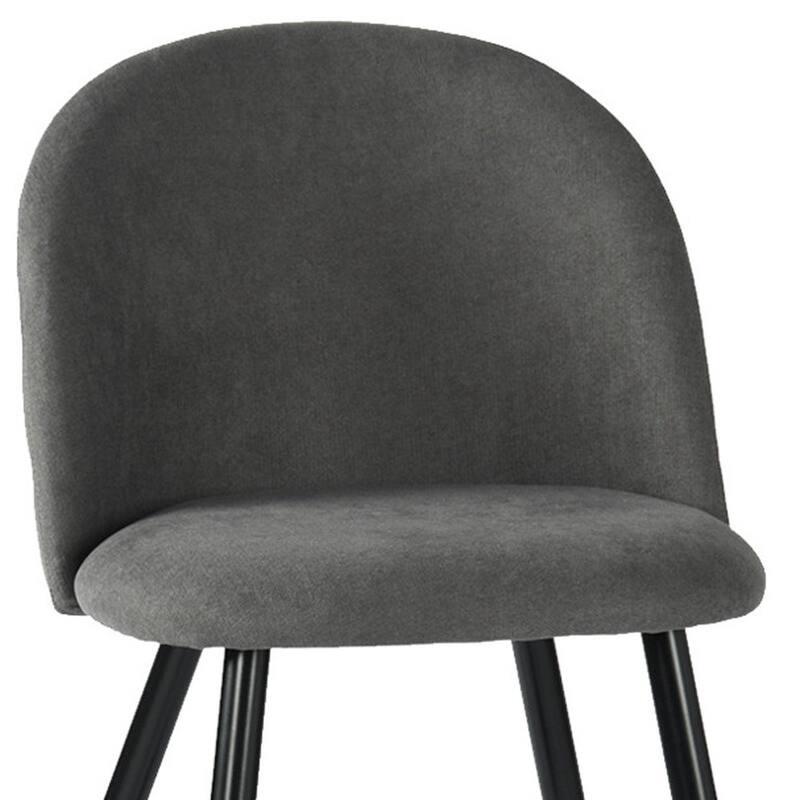 HomeRoots Set of Two Gray and Black Upholstered Fabric Dining Side Chairs - 19.30 in. x 30.70 in. x 21.70 in.