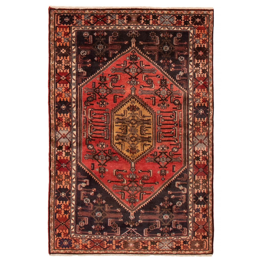 ECARPETGALLERY Hand-knotted Anadol Light Red Wool Rug - 4' 2" x 6' 3"