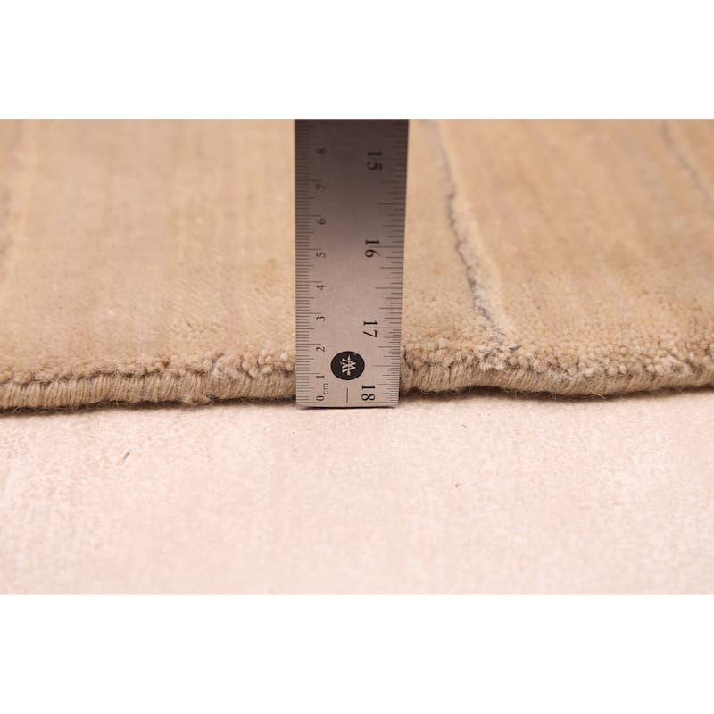ECARPETGALLERY Hand Loomed Kashkuli Gabbeh Light Khaki Wool Rug - 4'8 x 6'11