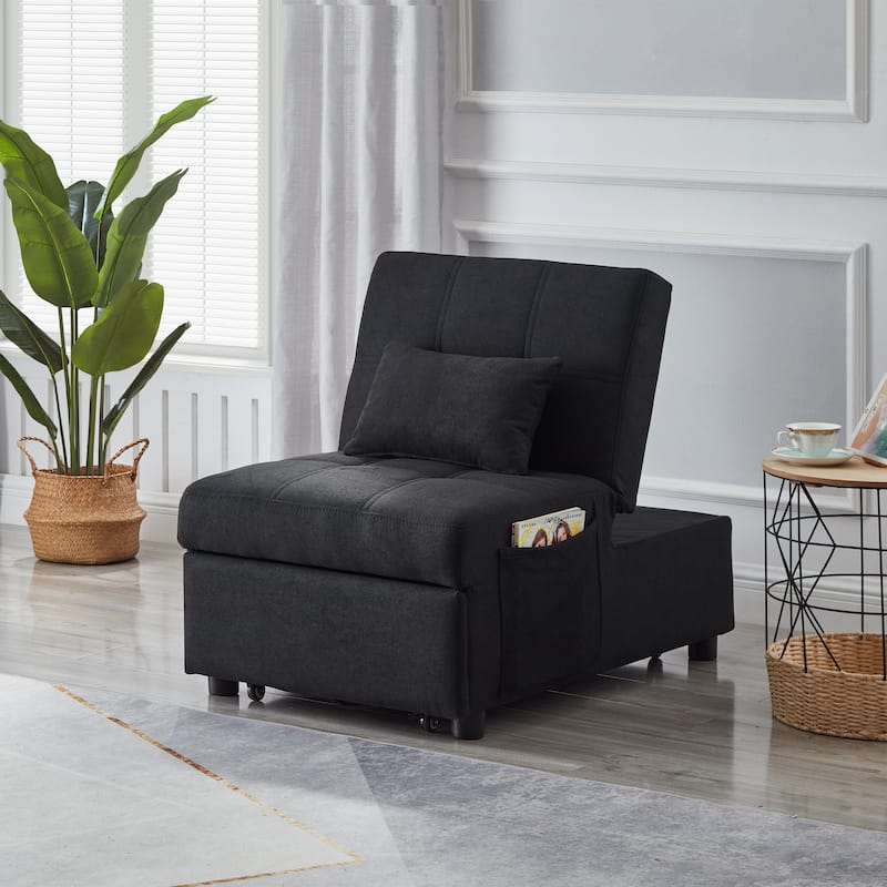 Roomfitters Modern "Recliner Chair Bed" for Living Room and Bedroom, Linen Fabric, Comfortable and Stylish