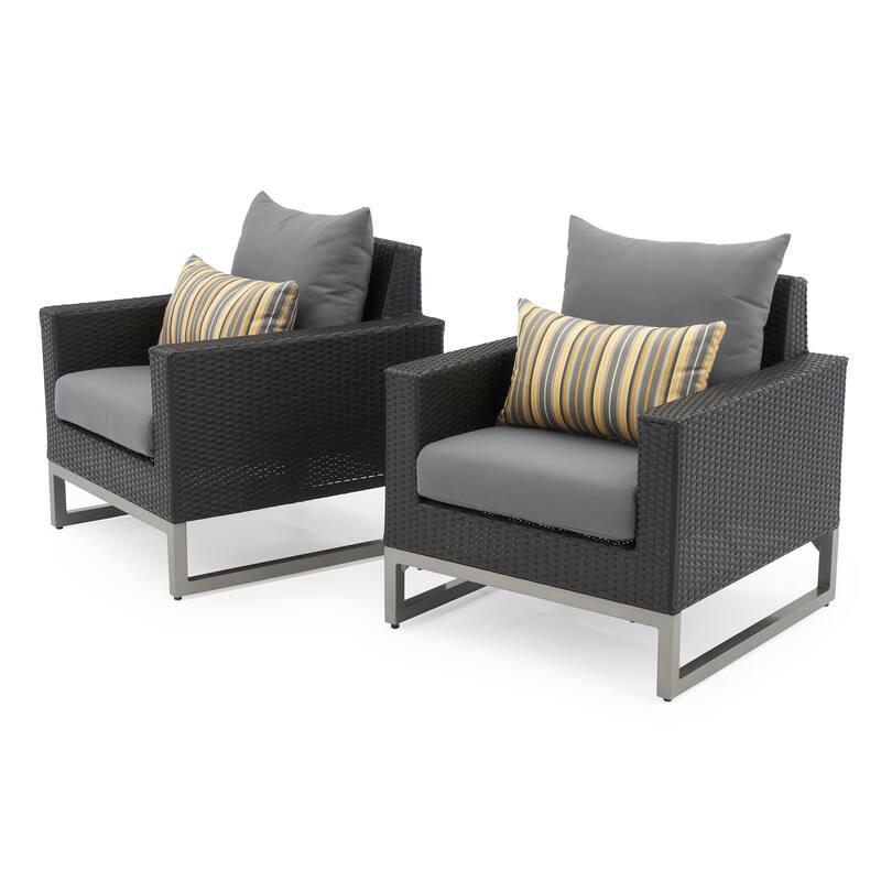 Milo Espresso 4 Piece Sunbrella Outdoor Patio Seating Set