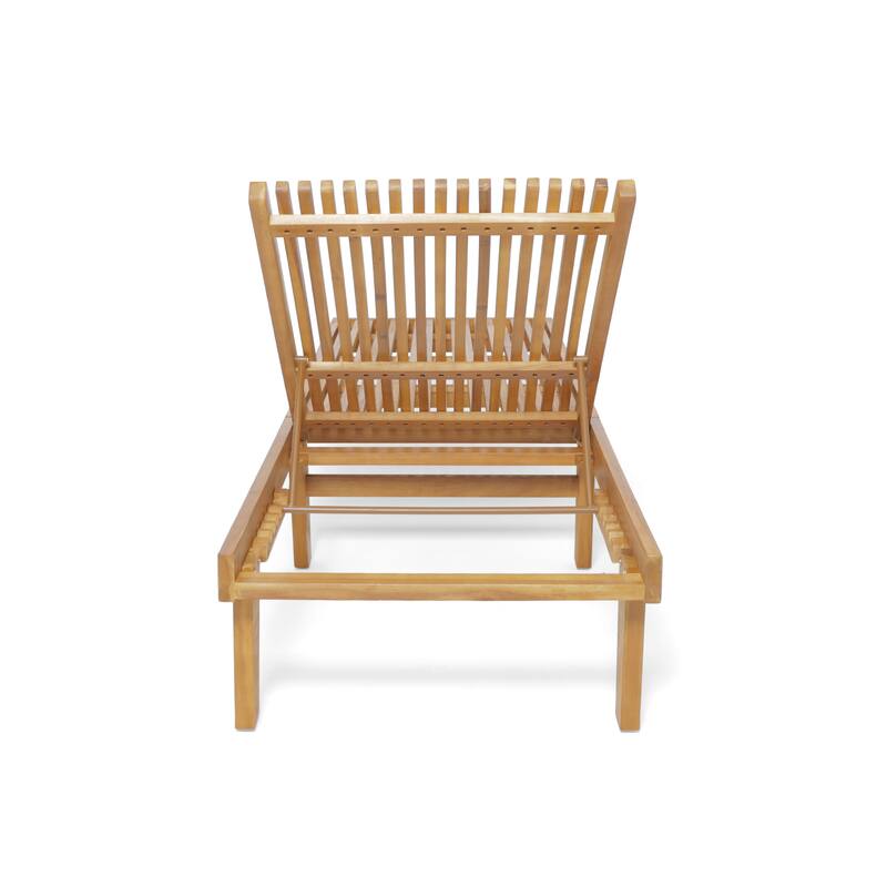 Nadine Outdoor Acacia Wood Chaise Lounge and Cushion Set by Christopher Knight Home