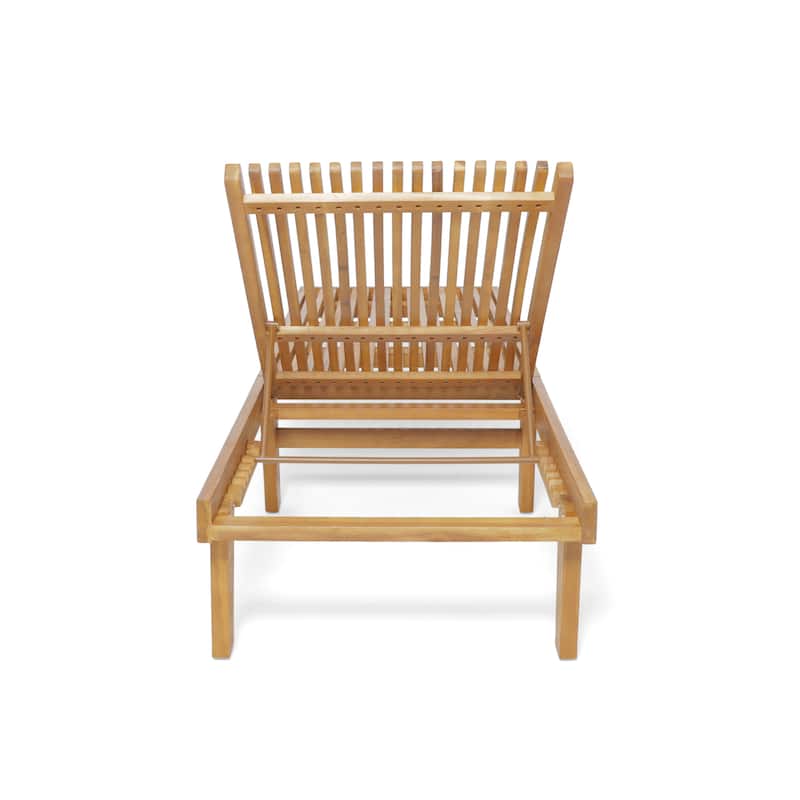 Nadine Outdoor Adjustable Wood Chaise Lounge by Christopher Knight Home