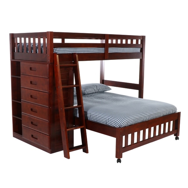 American furniture classics solid pine shop captains bookcase bed drawers in charcoal
