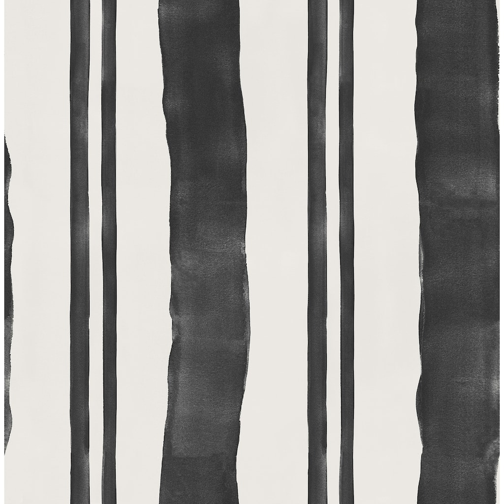 Mr. Kate Winston Watercolor Soft Black Stripe Peel & Stick Wallpaper
