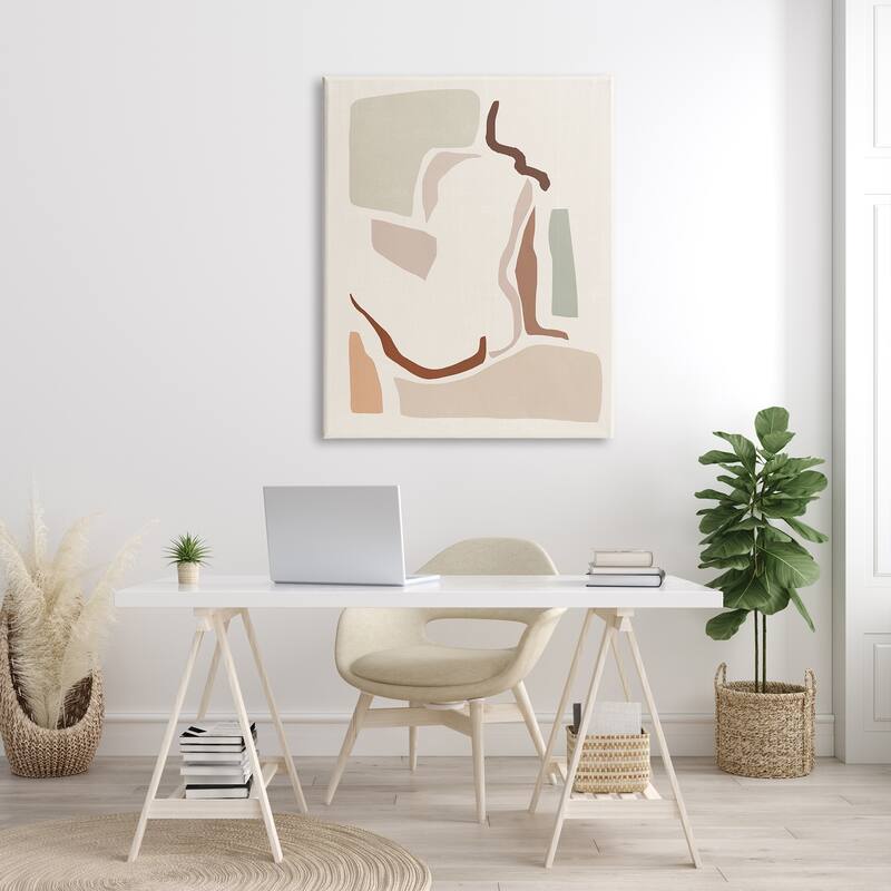 Stupell Nude Female Terracotta Abstract Geometric Figure Canvas Wall Art - Brown