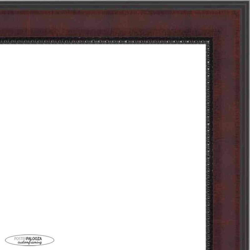 24x32 Traditional Mahogany Complete Wood Picture Frame with UV Acrylic, Foam Board Backing