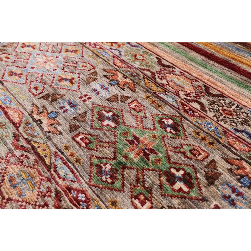Golden Nile Khorjin Persian Gabbeh Handmade Wool Rug - 2' 8" X 3' 11"
