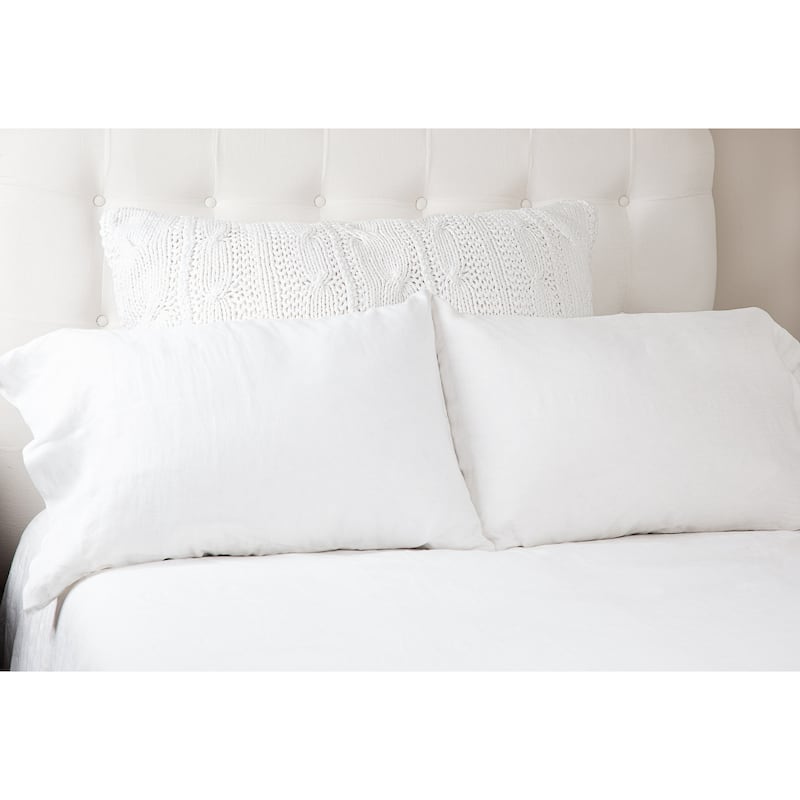 Micah Knitted Sham, Grey, Euro - White - Dutch Euro Sham