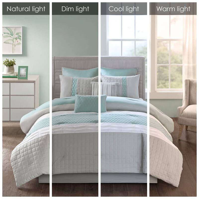 GDF Studio - Tinsley 8 Piece Pleated Microfiber Comforter Set