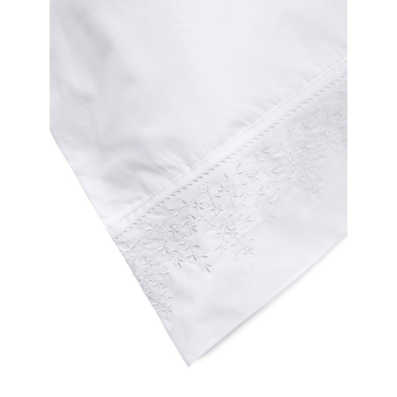 Leaf Stone Embroidery Percale Cotton Sheet Sets
