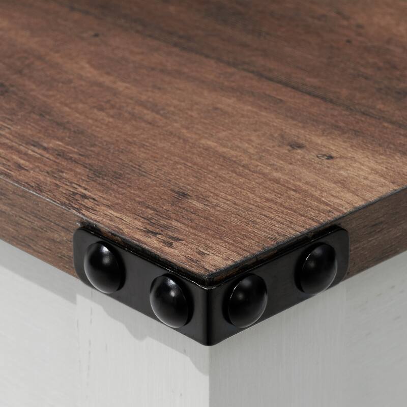 Pellebant 2-Tier Coffee Table Center Table Tea Table with Storage Shelf