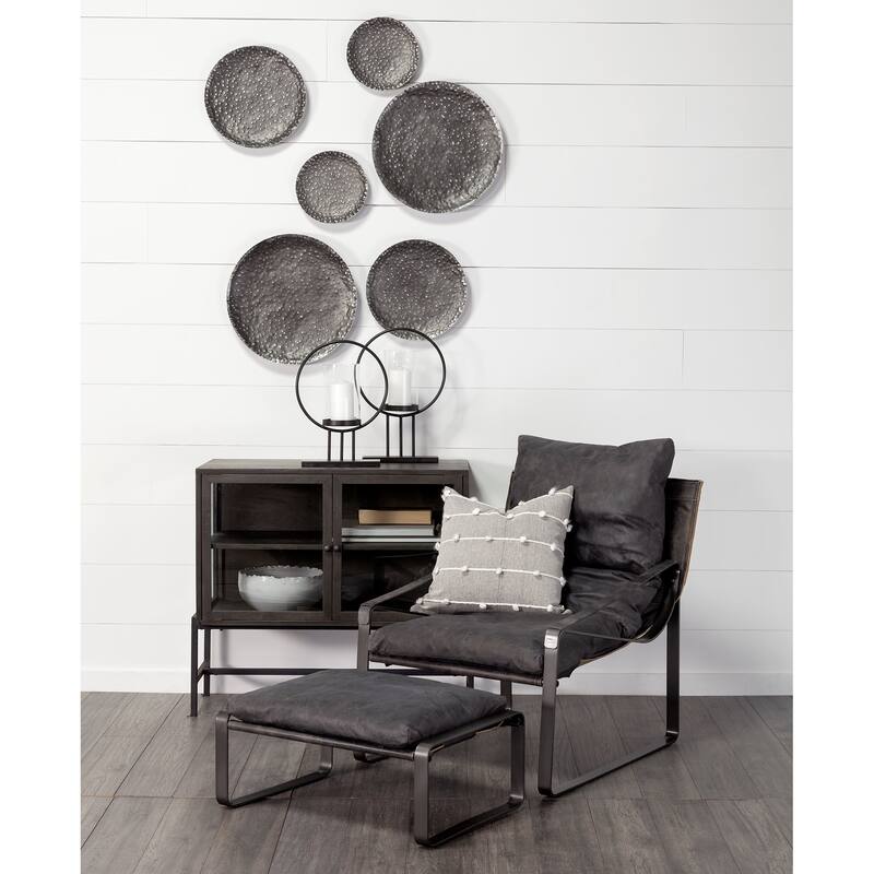 Lanx Decorative Black & Grey Metal Plates, Set of 3