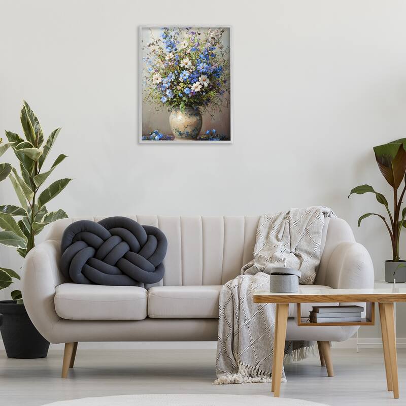 Stupell Cerulean Flower Bouquet Framed Giclee Art Design By Franklyn Gregory