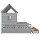 preview thumbnail 9 of 22, Twin House Platform Kids Beds with Roof, 2-Drawers for Shared Rooms, Grey