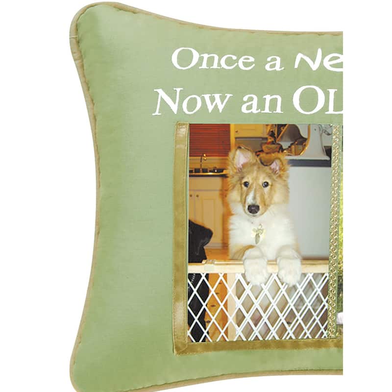 12" x 16" New Puppy Quilted Pillow