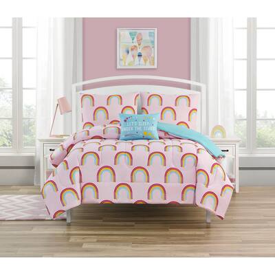Rainbow and Stars Reversible Comforter Set