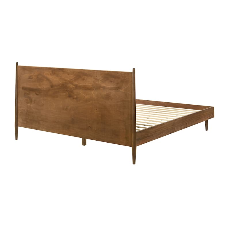 Artemio Black or Walnut Wood 3 Piece Bedroom Set with Grey Upholstered Headboard