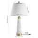 preview thumbnail 6 of 5, Stephen 26.5" Marble/Iron Gold Modern Column LED Table Lamp, White by JONATHAN Y