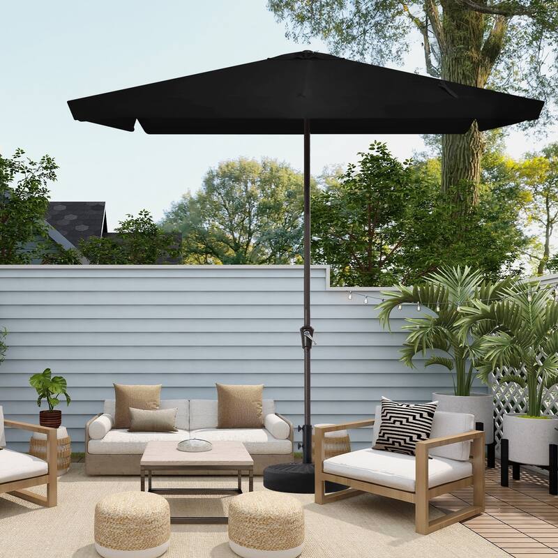 8*10ft Rectangular Patio Market Umbrella with Sagging Edge，UV Risistance,Crank & Tilt