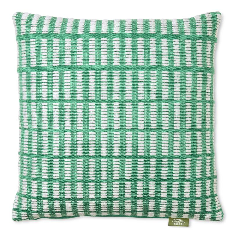 TOWN & COUNTRY TERRA Alara Textured Geo Stripe Indoor Outdoor Decorative Pillow