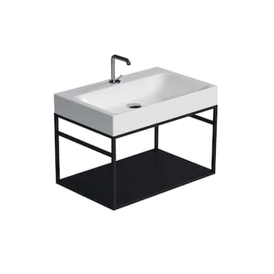 WS Bath Collections 3532+9249.31 Cento 27-5/8" Rectangular Metal and