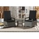 preview thumbnail 1 of 12, SAFAVIEH Outdoor Patio Furniture Herman Recliner 3-Piece Set - 22"W x 22"D x 42"H Grey Brown/Black
