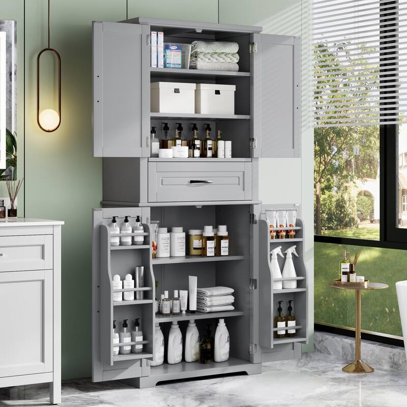 Christopher Knight Home - Whitmore Tall Bathroom Storage Cabinet with Adjustable Shelves and Multi-Functional Design