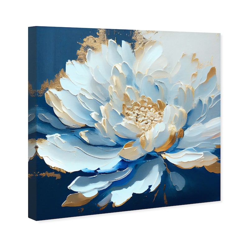 Wynwood Studio Canvas Floral and Botanical Belle Fleur Blue and French Country Wall Art Canvas Print - Blue, Gold