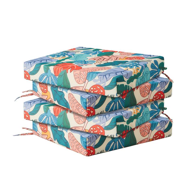 Set of 4 Solid Soft Outdoor Patio Deep Seat Cushion