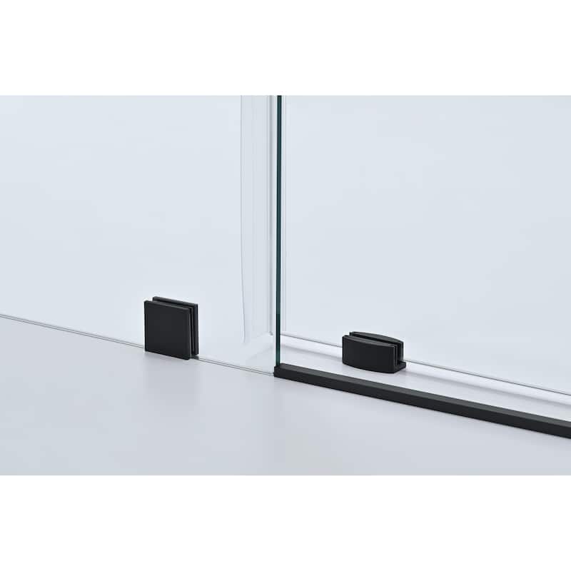 Vanity Art 56–60" W x 76" H Frameless Bypass Single Sliding Shower Door with Explosion-Proof Clear Glass - 76" H x 60" W