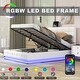 preview thumbnail 12 of 16, Full Size Tufted Upholstered Platform Bed with Hydraulic Storage System,PU Storage Bed with LED Lights and USB charger