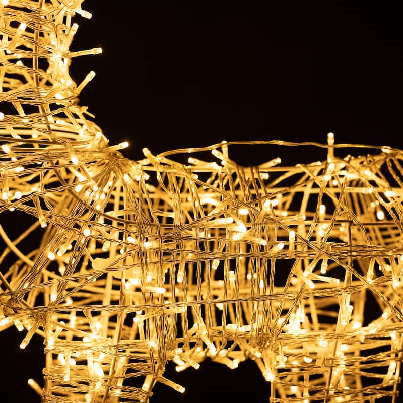 48" White LED Upright Standing Reindeer Christmas Outdoor Decoration