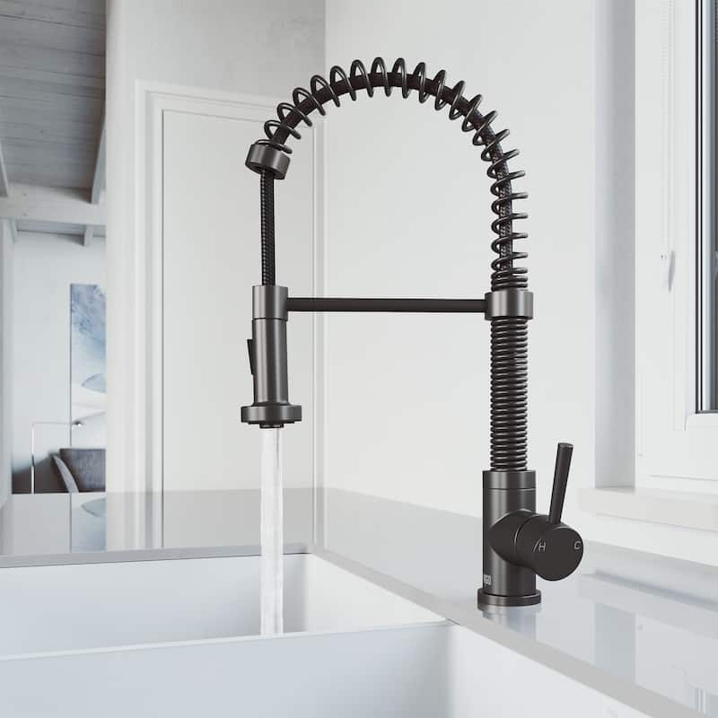 VIGO Edison 19" H Single Handle Pull-Down Sprayer Kitchen Faucet