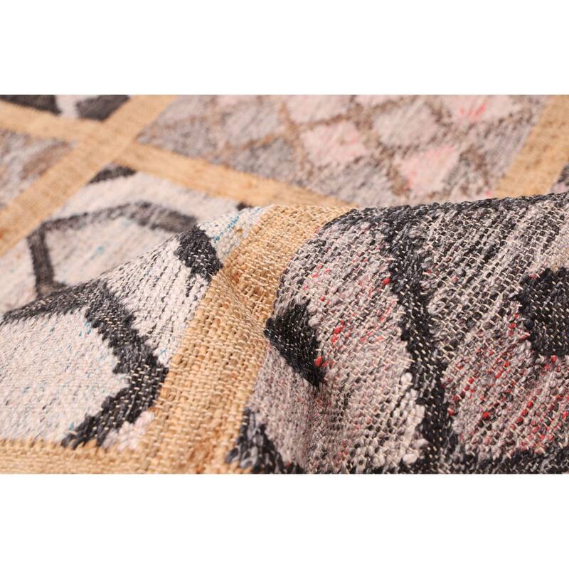 ECARPETGALLERY Flat-Weave Palas Denizli Tan Jute Kilim - 5'4 x 7'6