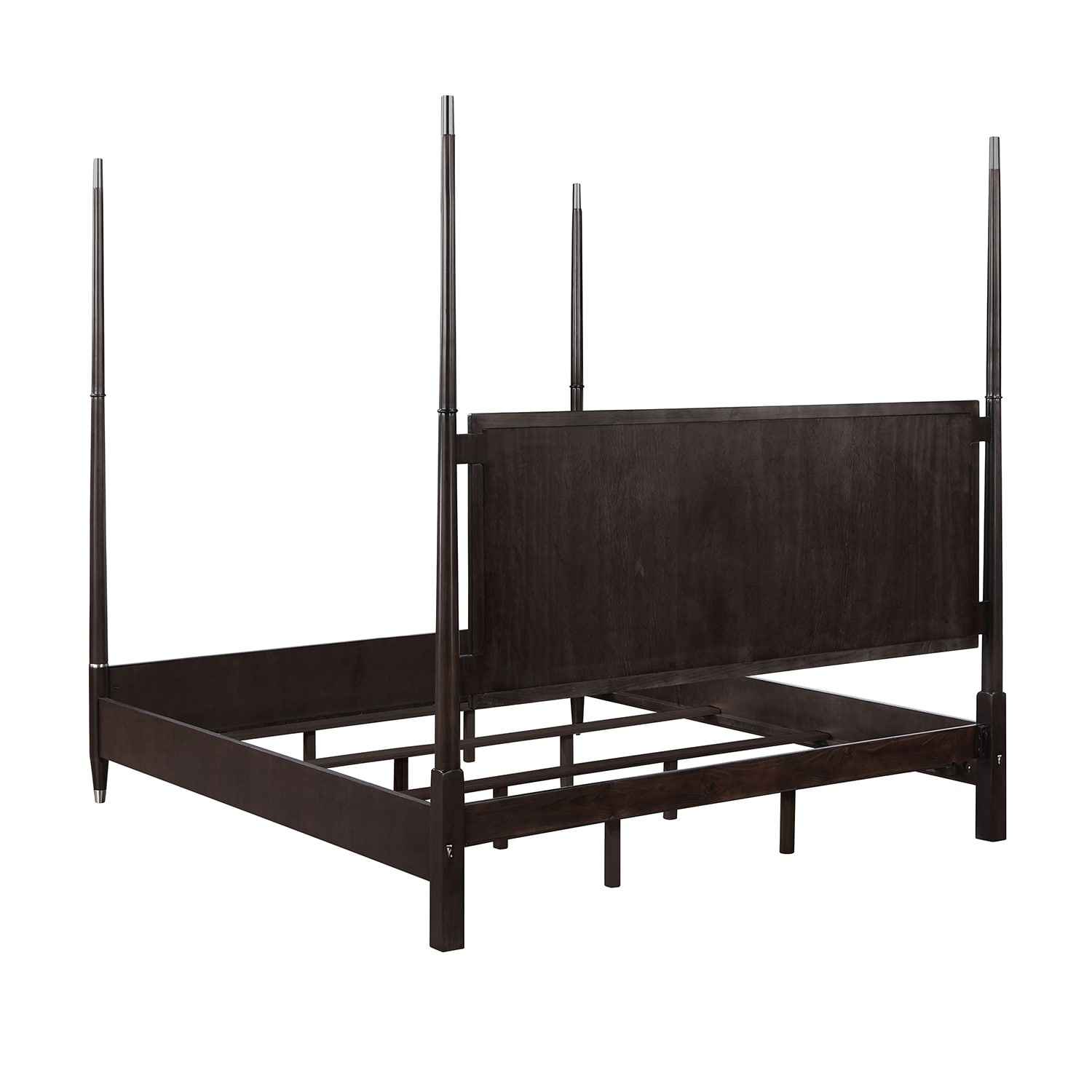 Wooden Poster Bed with Tapering Posts in Brown