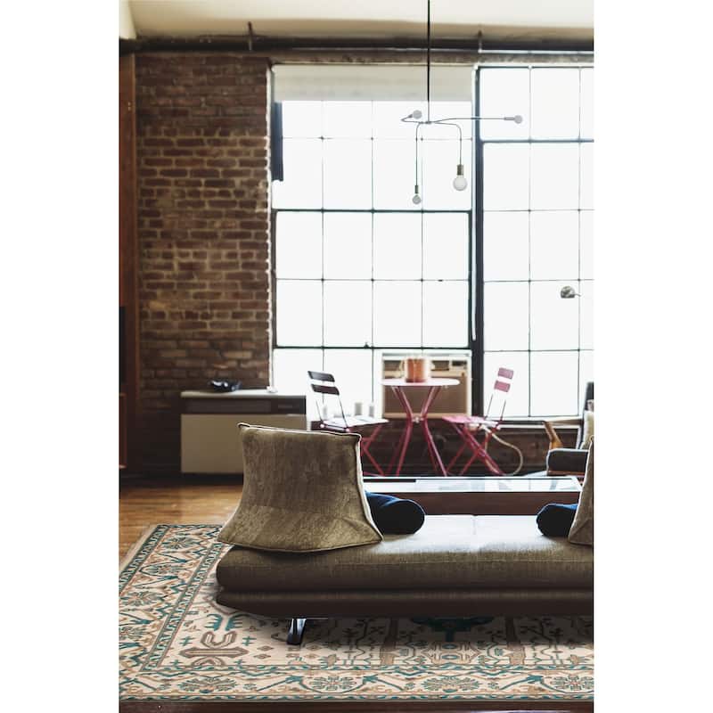 ECARPETGALLERY Hand-knotted Royal Oushak Ivory Wool Rug - 8'0 x 10'0