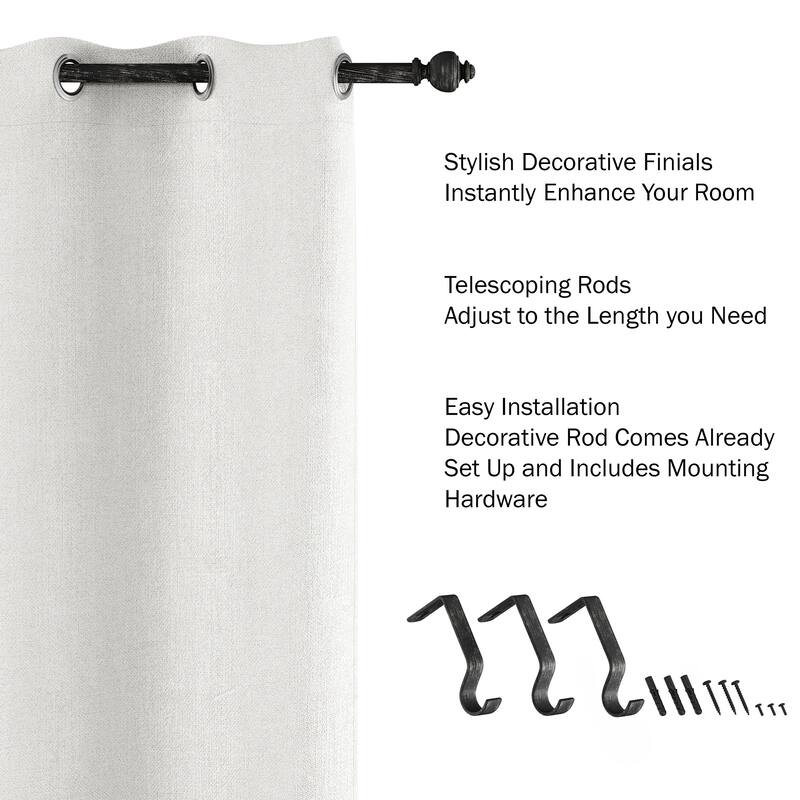 1-Inch Decorative Modern Urn Finial Curtain Rod by Lavish Home