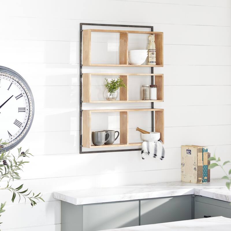 Wood Wall Shelf - Brown - Roche River Decor