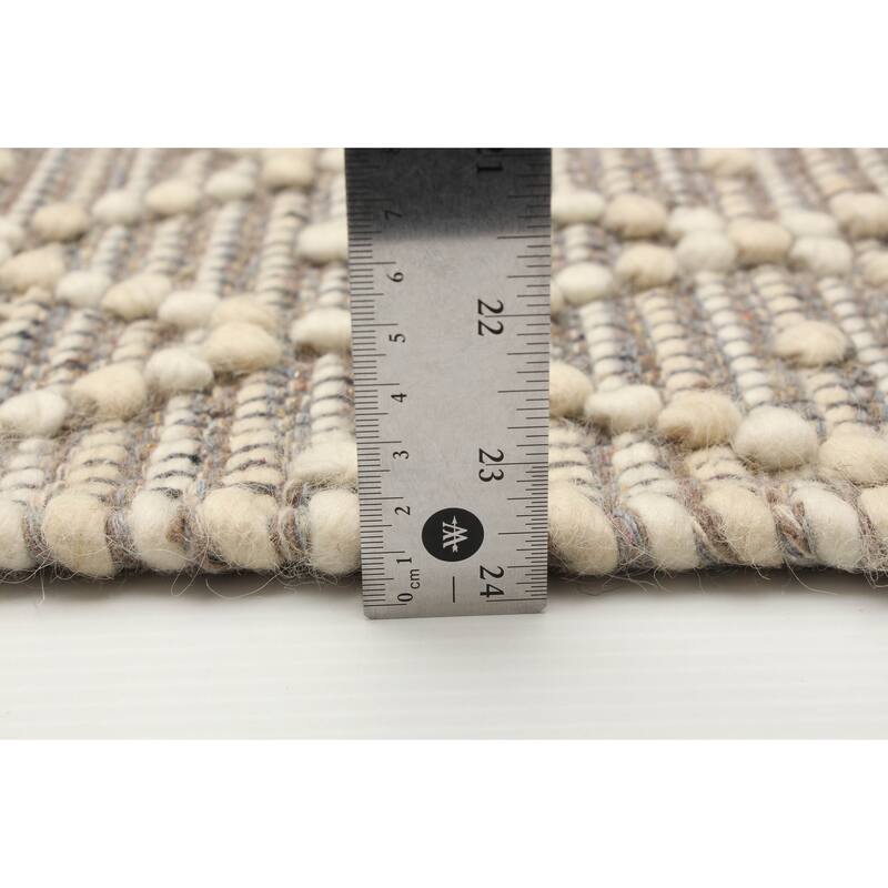 ECARPETGALLERY Braid weave Sienna Brown Wool Rug - 5'1 x 8'0