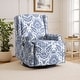 preview thumbnail 4 of 102, 29'' W Pattern Floral Swivel Manual Push Back Recliner Glider Chair Navy