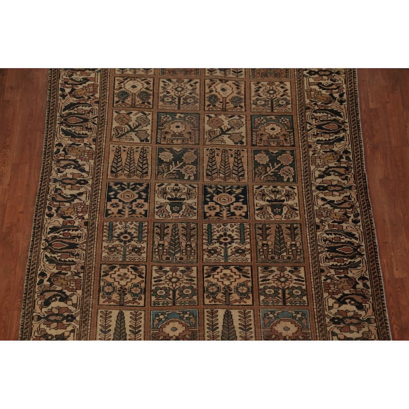 Garden Design Bakhtiari Persian Area Rug Hand-Knotted Wool Carpet - 5'3"x 10'5"