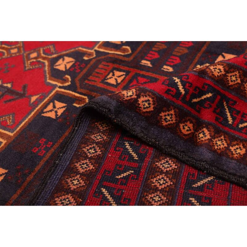 ECARPETGALLERY Hand-knotted Teimani Red Wool Rug - 3'7 x 6'2