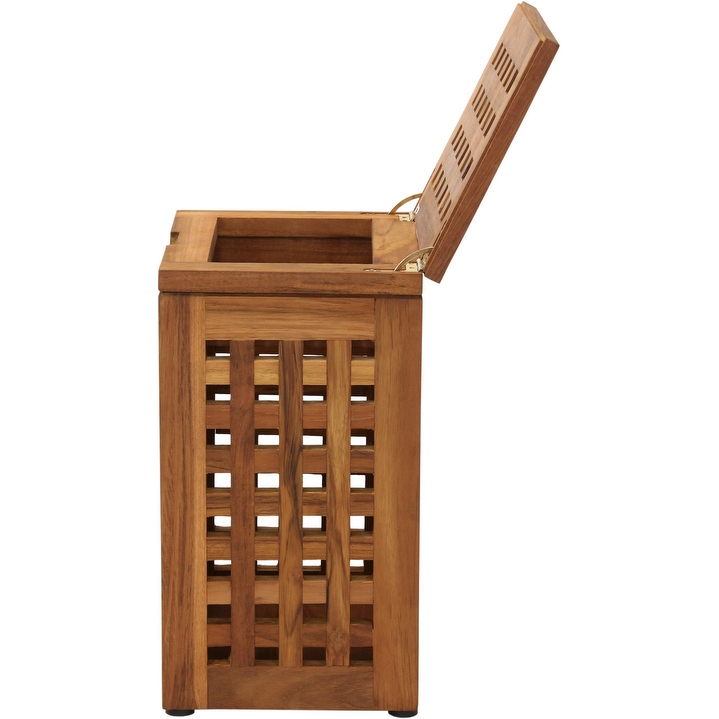 Grate Teak Waste Basket