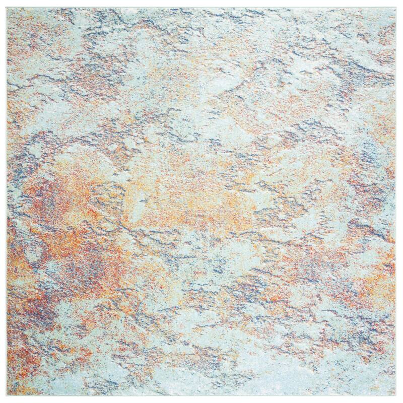 SAFAVIEH Prism Mareike Vintage Abstract Rug - 6'7" Square - Creme/Red
