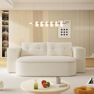 78.7 " W 2-in-1 Convertible Floor Sofa Bed with Multi Functional Blanket and Deep Seating