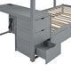 preview thumbnail 12 of 16, Twin-over-Twin Bunk Bed with Twin size Trundle, Storage and Desk,Multifunctional Bunk Bed with Storage