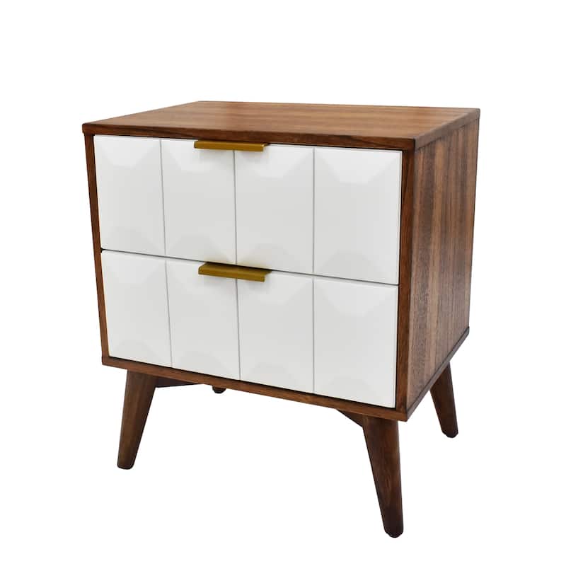Steve Silver Greta Burnished Walnut Mid-century Nightstand