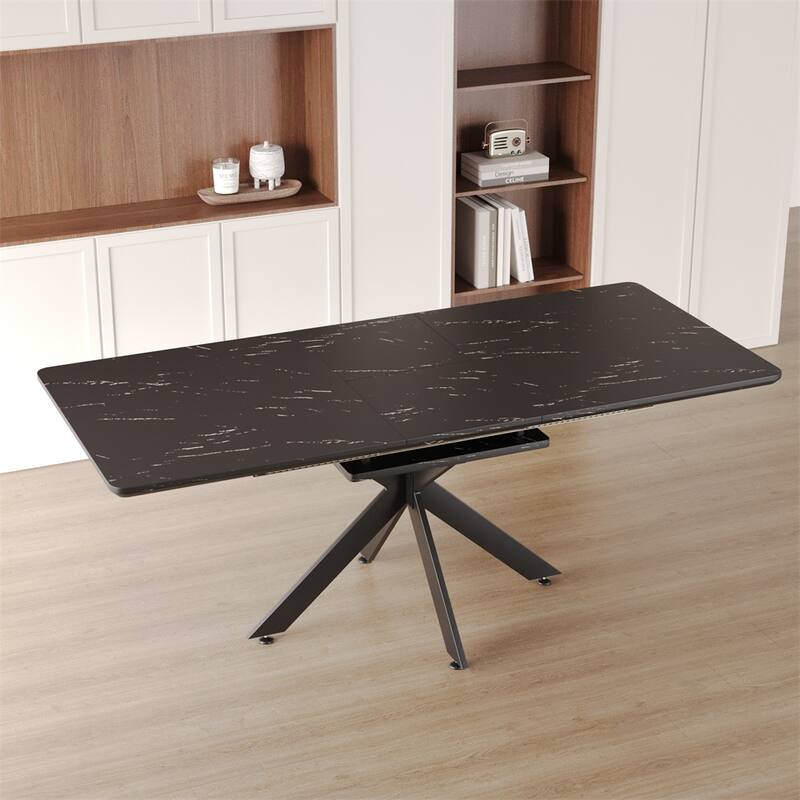 Extendable Dining Table Modern Mid-Century Kitchen Table